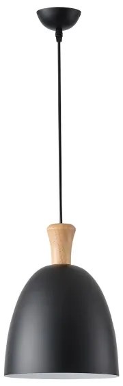 Lampadario a sospensione con filo 1xE27/15W/230V nero diametro 23 cm