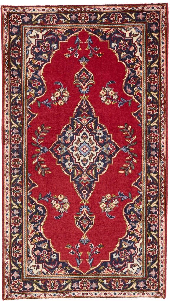 Kashan Tappeto 140x80 Rosso (Iran) Annodato A Mano