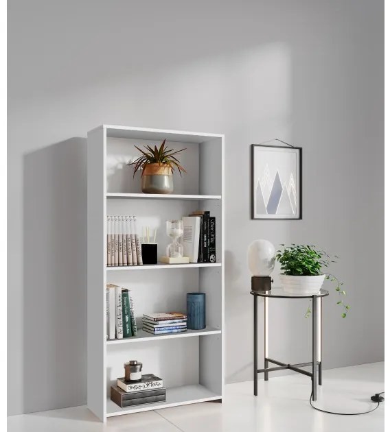 Libreria 3 Ripiani In Kit 65x25x138 Bianco