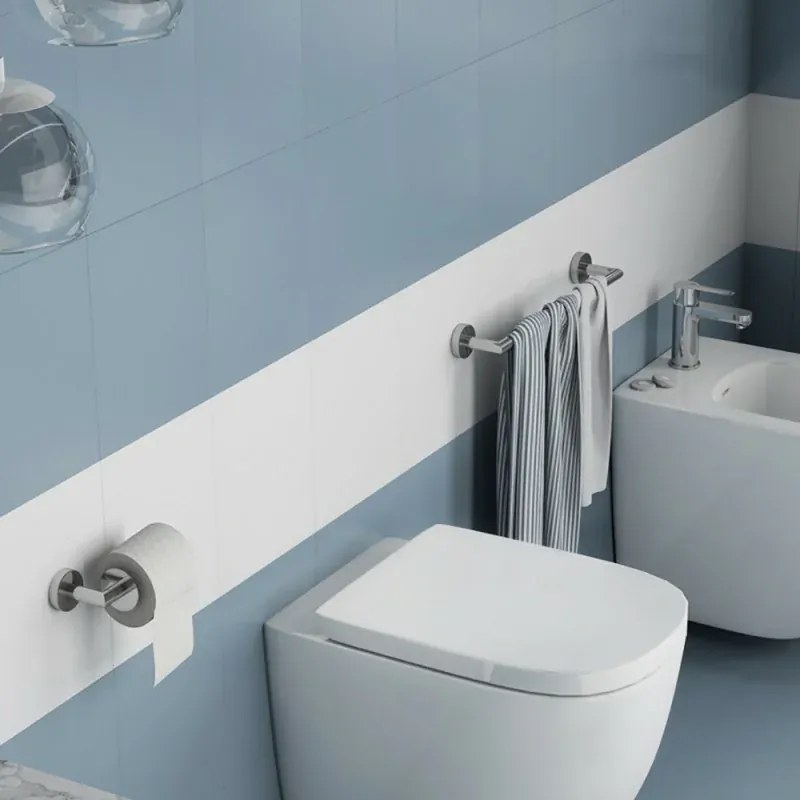 Portarotolo coperto da muro Gedy serie Project in acciaio inox lucido
