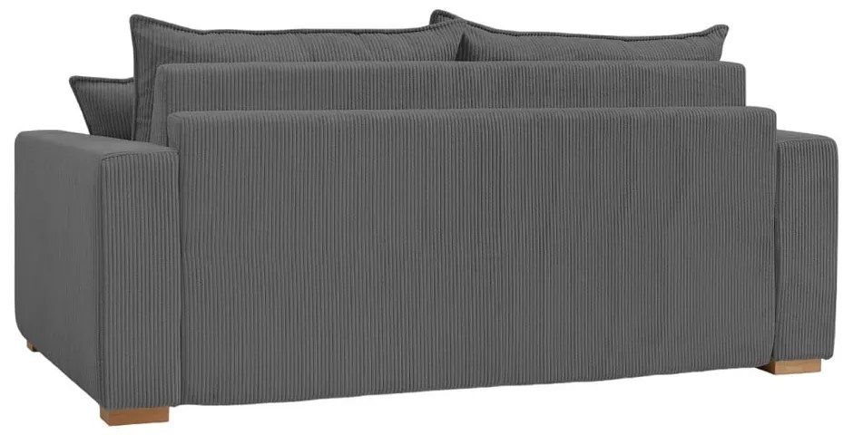 Divano grigio allungabile con rivestimento in velluto a coste 225 cm Augustin – Bobochic Paris