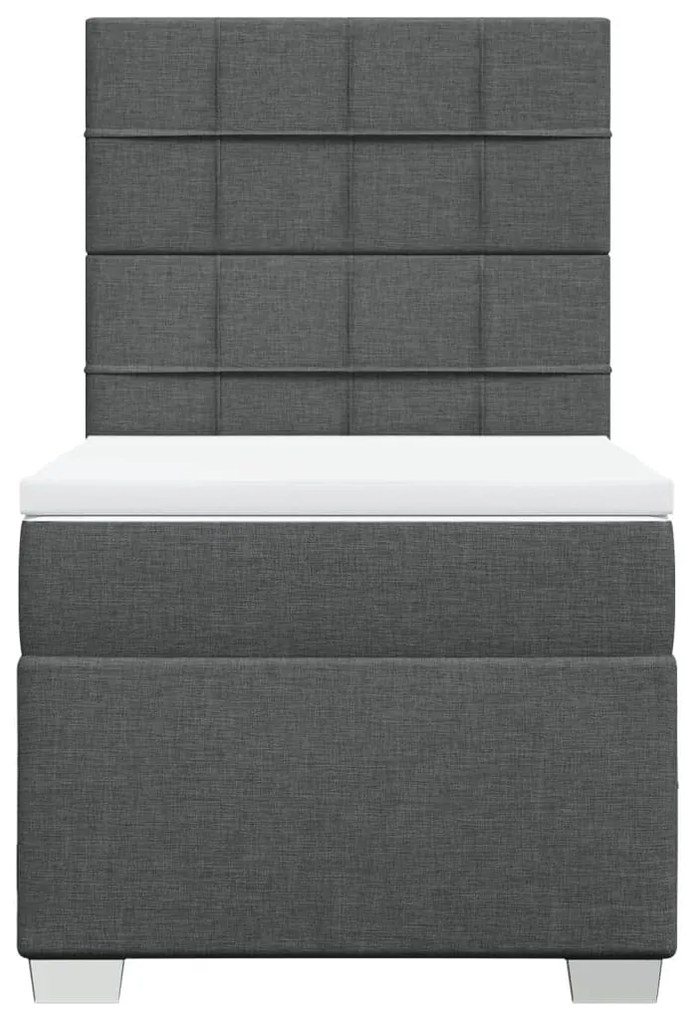 Giroletto a molle con materasso grigio scuro 90x190 cm tessuto