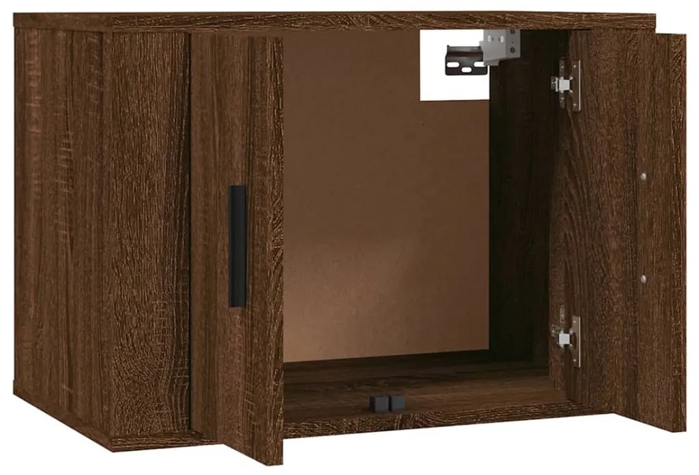 Mobile Porta TV a Parete Rovere Marrone 57x34,5x40 cm