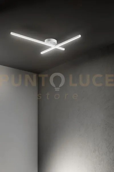 Plafoniera in alluminio colore bianco syncro led 29w cct 3000k 4000...