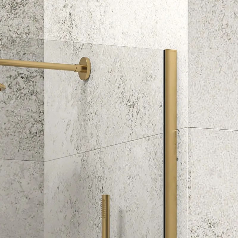 Kamalu - Porta doccia color oro senza telaio 160 cm | KNM4000G