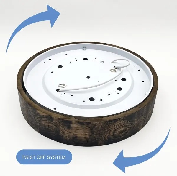 Lampada a soffitto OAK SMOKY 2xE27/15W/230V Ø37,5 cm rovere marrone scuro