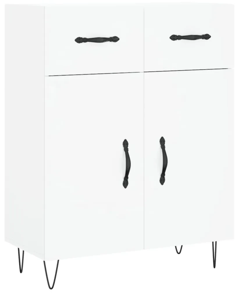 Credenza bianca 69,5x34x90 cm in legno multistrato