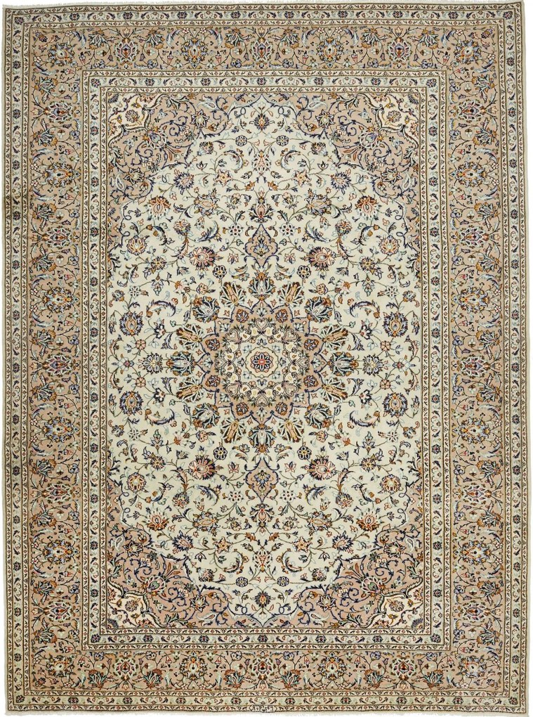 Kashan Tappeto persiano 340 x 250 Beige (Iran) Annodato A Mano