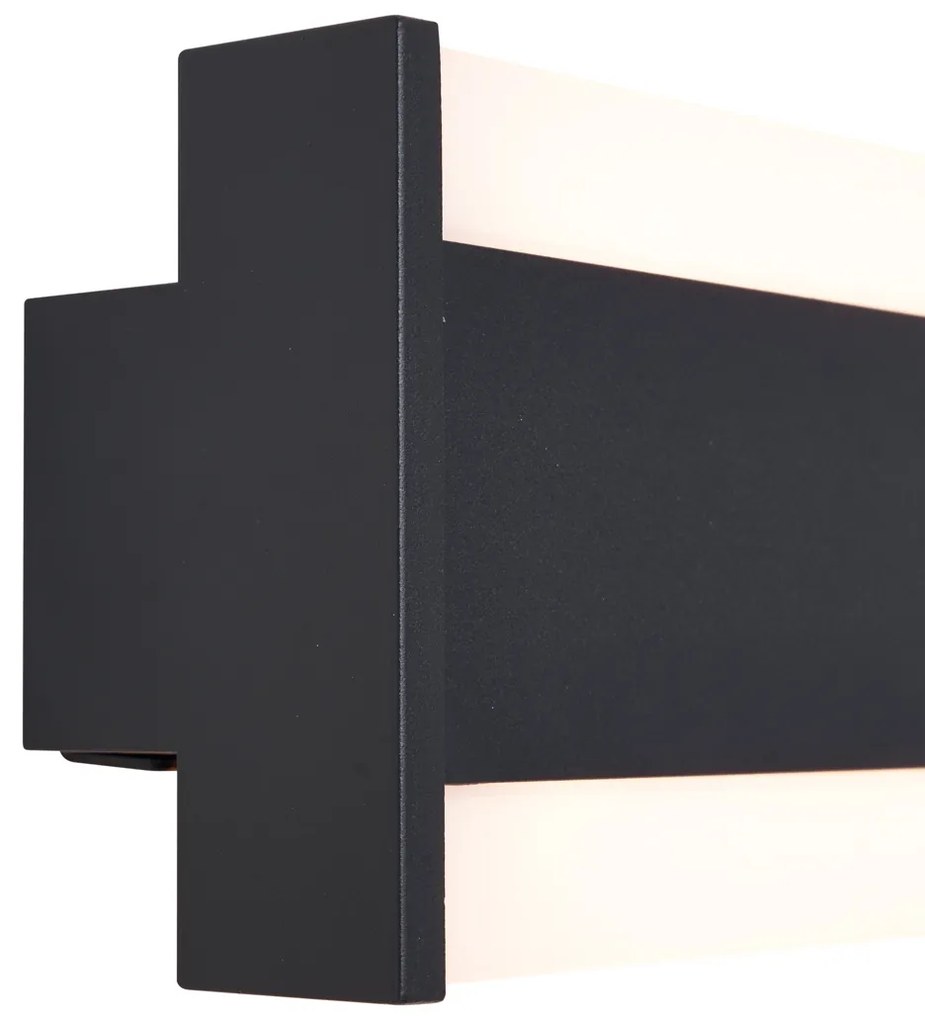 Lampada da Parete Moderna Nera 30cm Inclusa LED CCT IP54 - Vanya