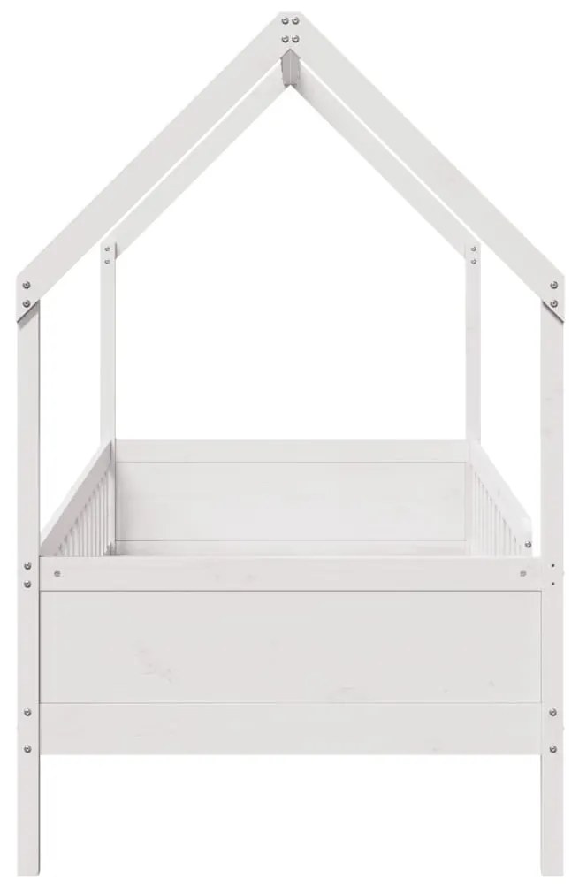 Giroletto casetta bambini bianco 90x200 cm legno massello pino