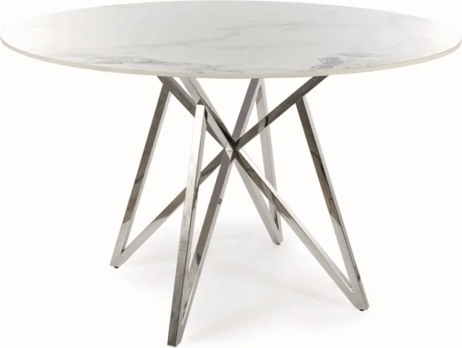 Tavolo rotondo Murano in bianco/argento - ø120/h76 cm