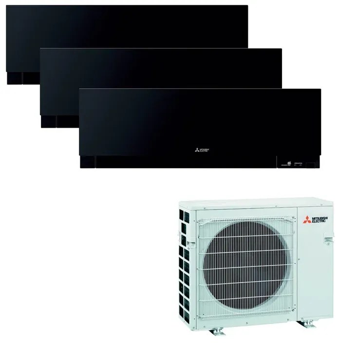 Condizionatore a muro multisplit MITSUBISHI ELECTRIC Kirigamine 9 + 9 + 12 23000 BTU classe raffreddamento A++, nero