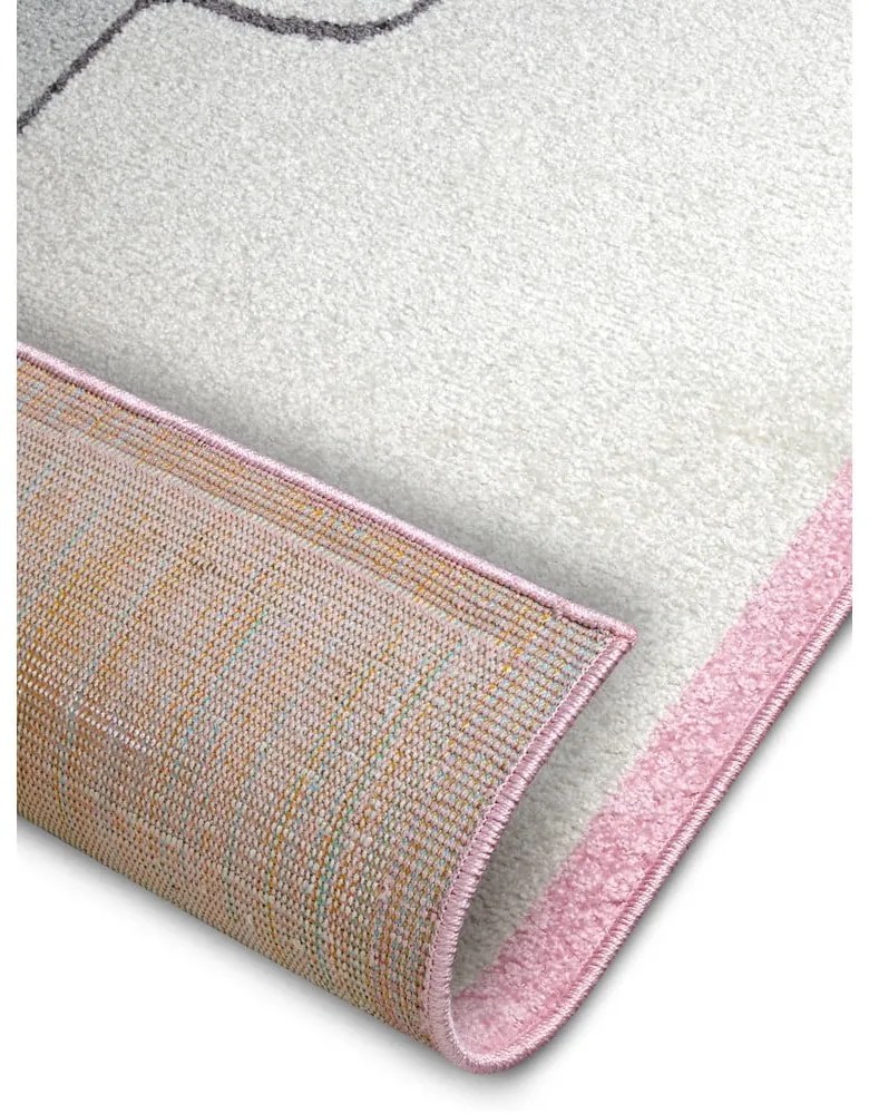 Tappeto per bambini rosa e bianco 120x170 cm Bouncy - Hanse Home