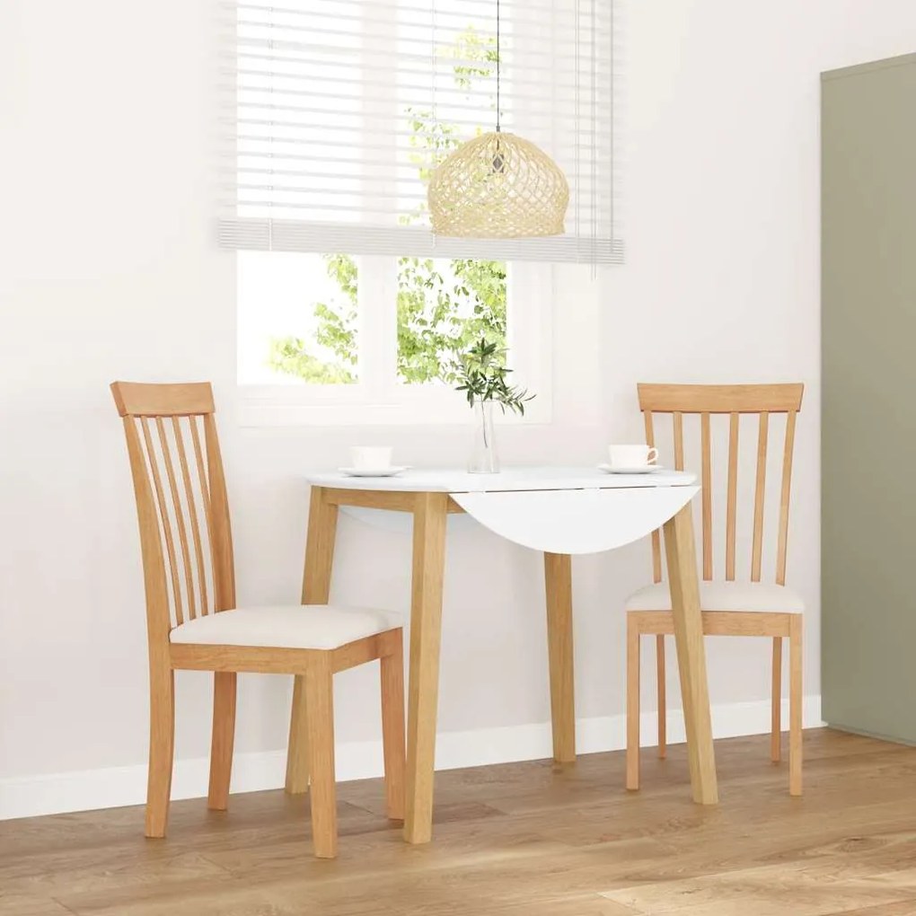 Sedie Da Pranzo Con Cuscini 2 Pz Naturale Legno Massello Hevea /