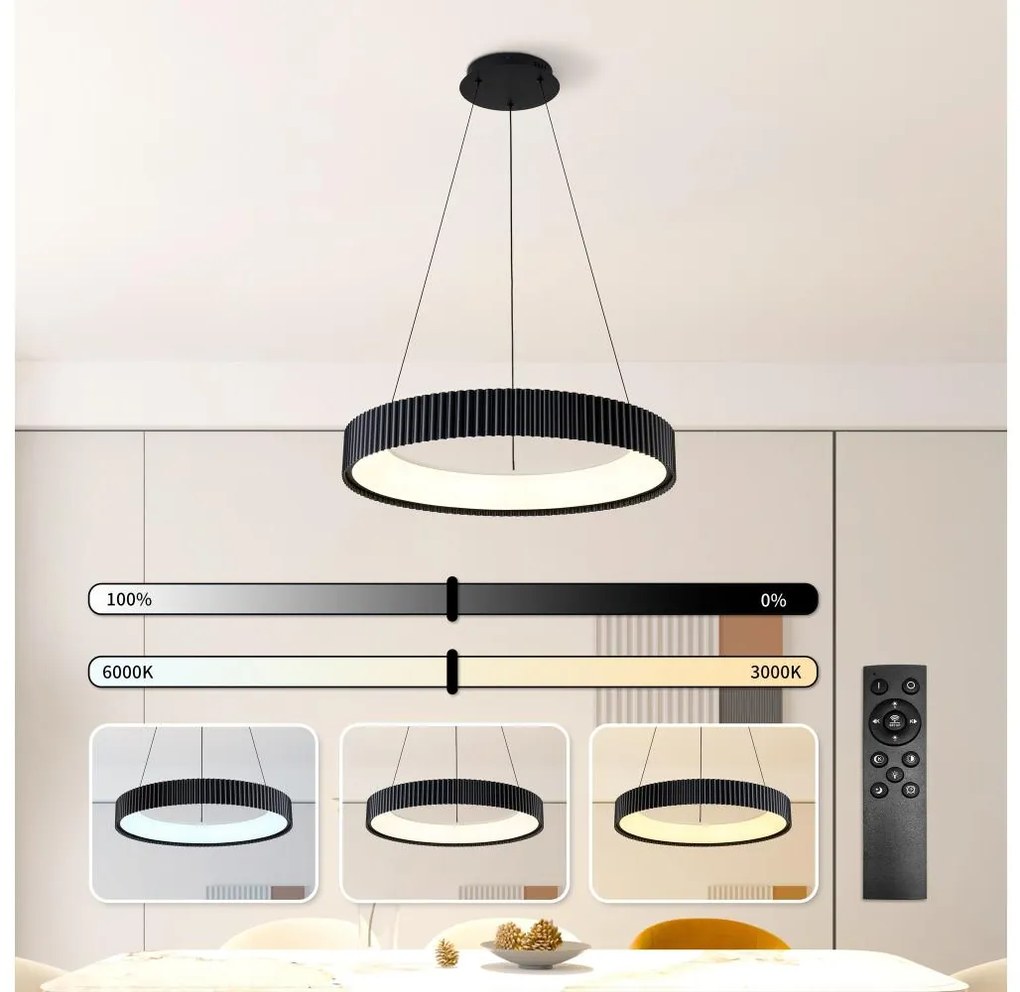 Brilagi - Lampada a sospensione dimmerabile LED su cavo FALCON MODERN LED/54W/230V 60 cm nera + telecomando