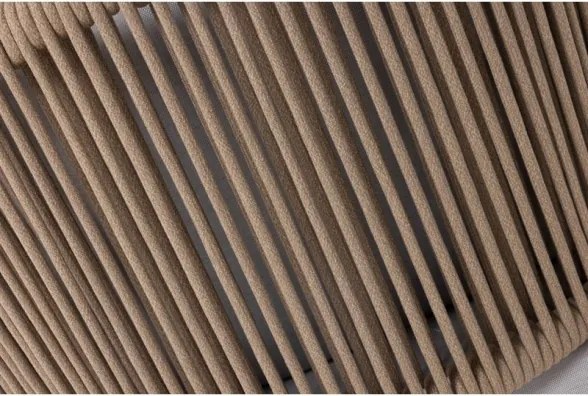 Salotto Da Esterno 5 Posti In Alluminio E Corda Con Tavolino Celia Avorio