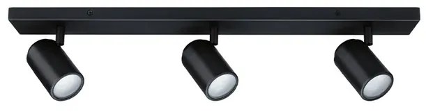 Zyli 3 Plafoniera IP44 Long Dim. Opaco Nero - Paulmann