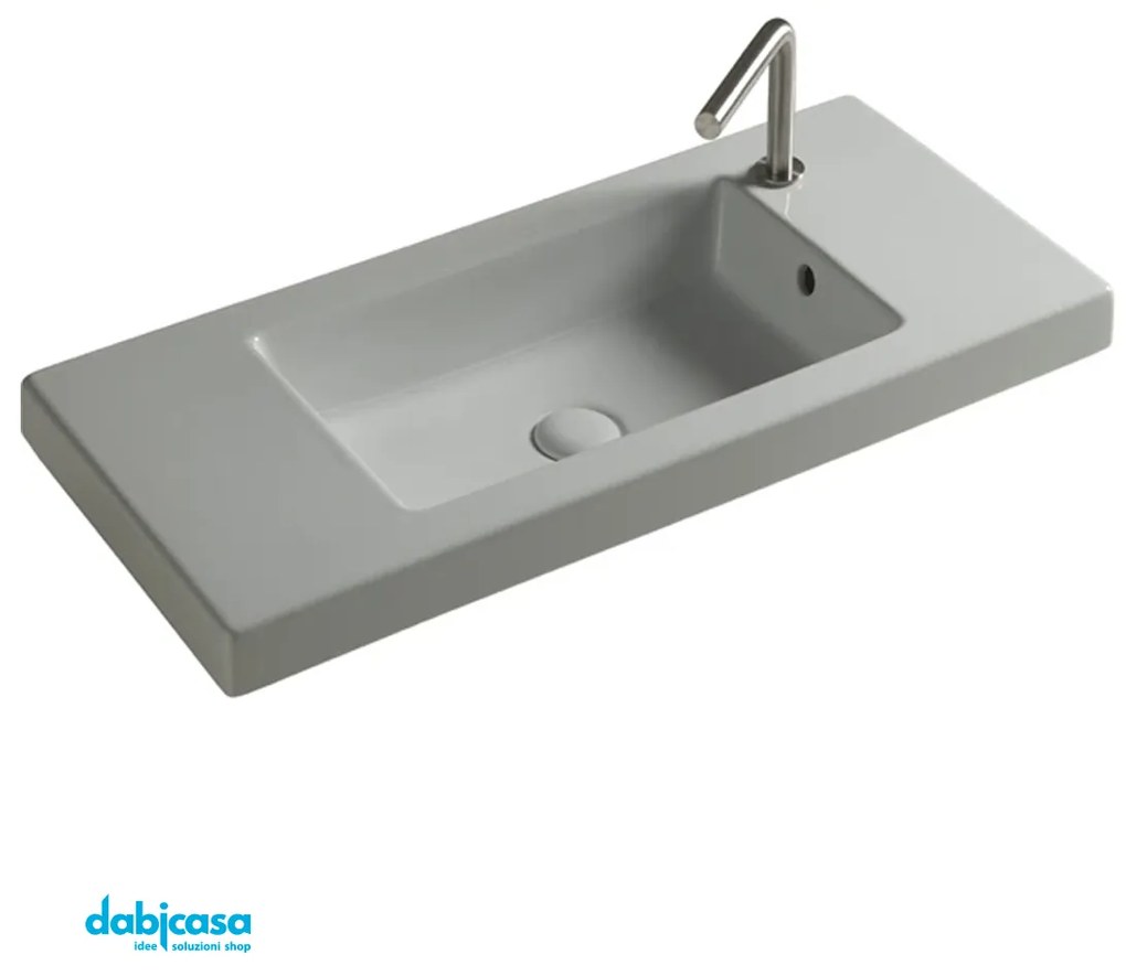 Ceramica Tecla "Serie 35" Lavabo In Ceramica 35X80 Bianco Lucido