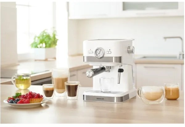 Sencor macchina espresso leva 1050W/230V bianco/cromo opaco