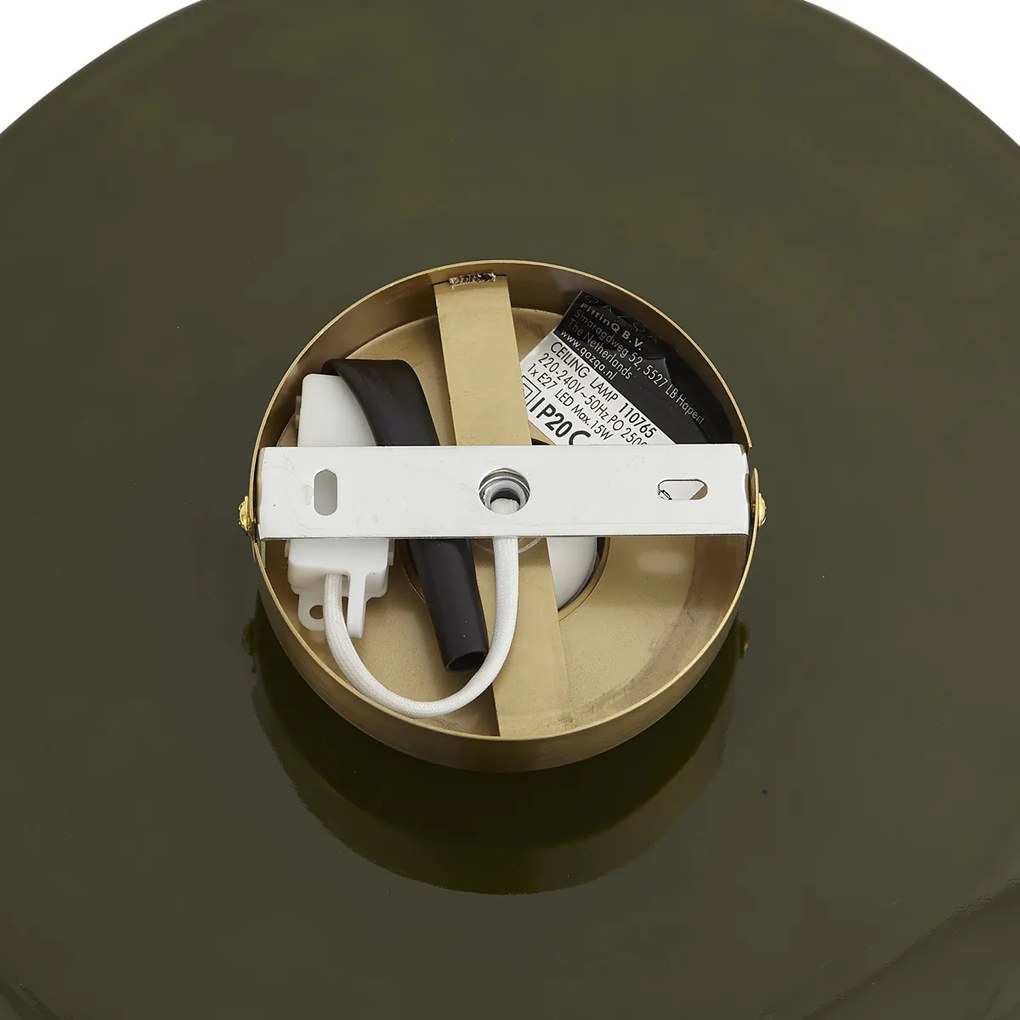 Plafoniera retrò bronzo con vetro verde - Jina