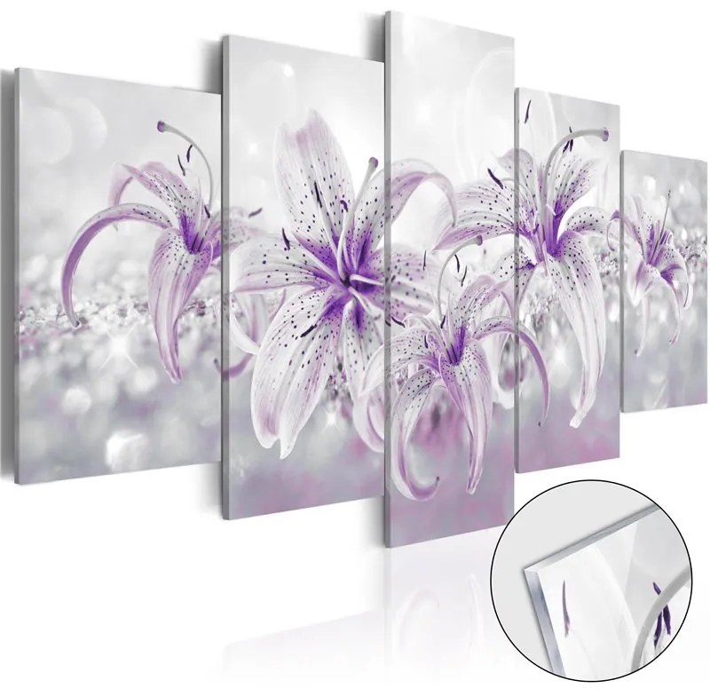 Quadri su vetro acrilico  Purple Graces [Glass]  Colore Grigio, Dimensioni e Misure 100x50