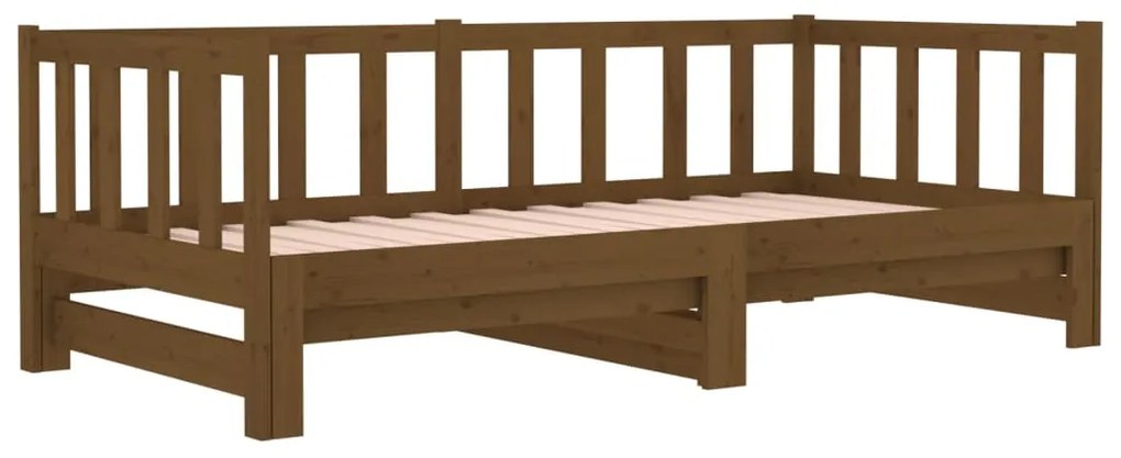 Dormeuse Estraibile Miele 2x(90x190) cm Legno Massello di Pino