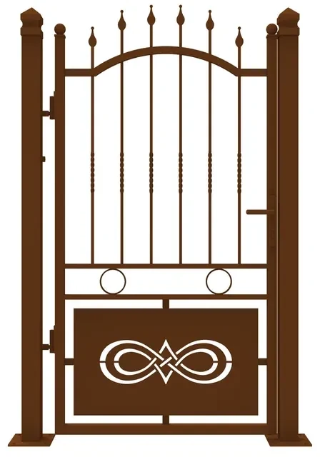 Cancello Lavaredo in ferro, apertura a sinistra, L 104.5, H 180-195 cm, di colore marrone corten