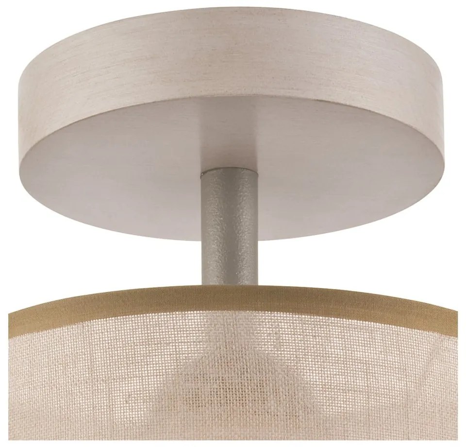 Lampada da soffitto marrone chiaro con paralume in tessuto ø 16 cm Andrea - LAMKUR