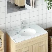 Lavandino da Bagno Bianco 33x29x16,5 cm Ovale in Ceramicacod mxl 95114