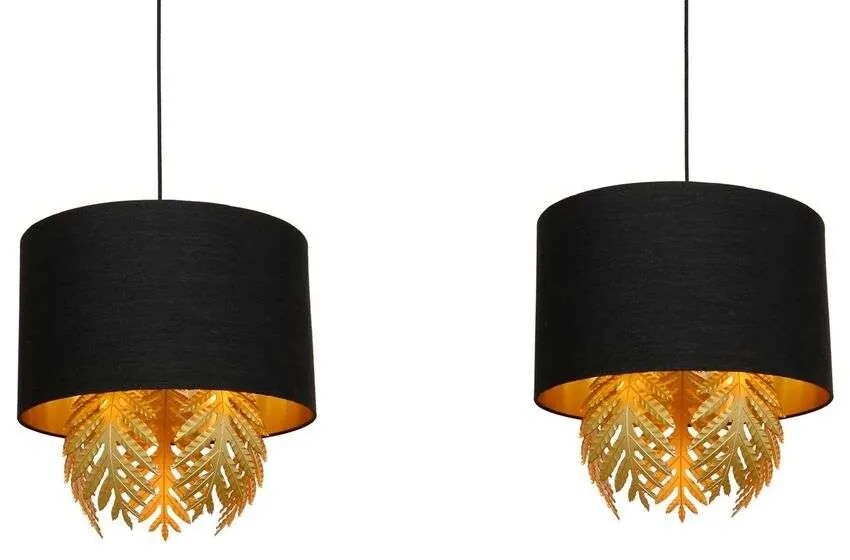 Lucande - Malviras 2 Lampada a Sospensione Black/Gold Lucande