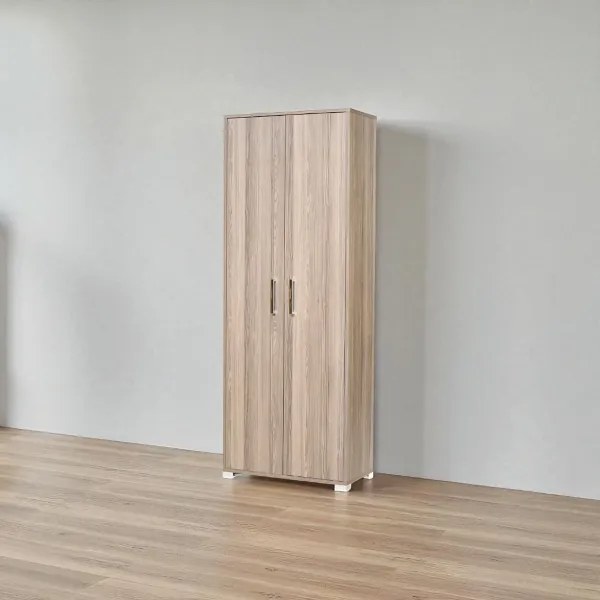 Scarpiera 2 ante grande in legno con ripiani 70x189h cm Larice Grigio