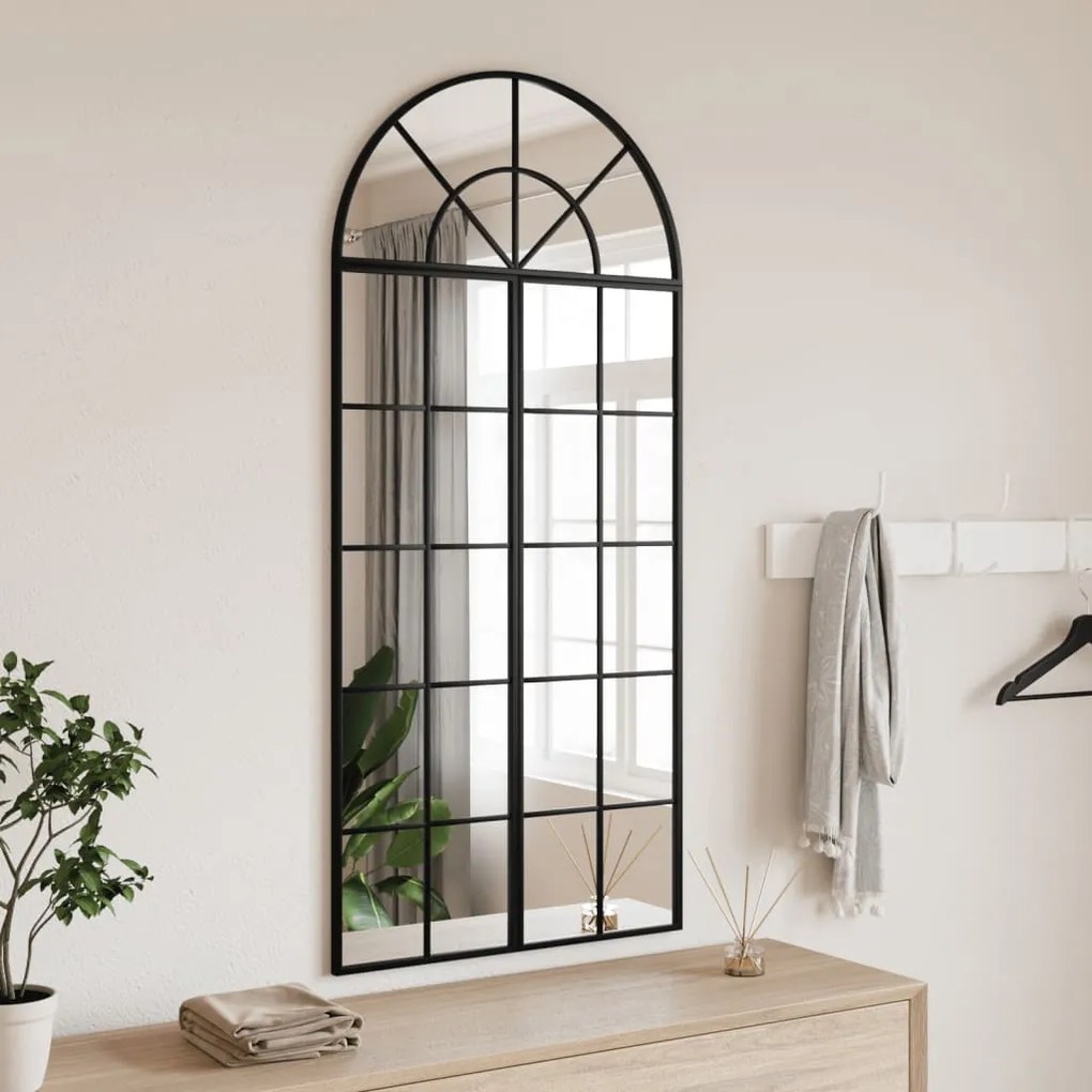 Specchio Da Parete Nero 60x130 Cm Arco İn Ferro /