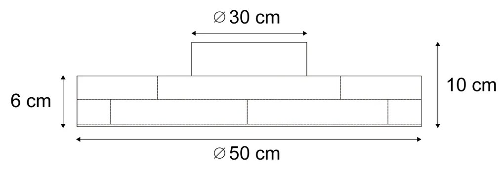 Plafoniera scandinava in legno 50 cm con LED dimmerabile - Pecker