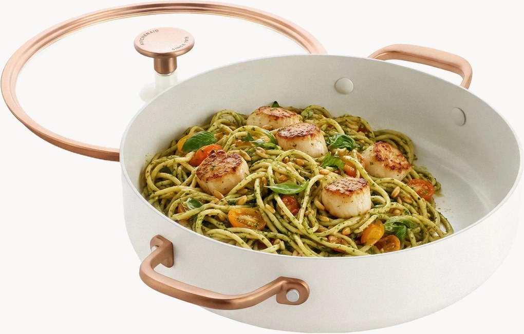 Padella profonda con rivestimento antiaderente e coperchio in alluminio forgiato Advanced