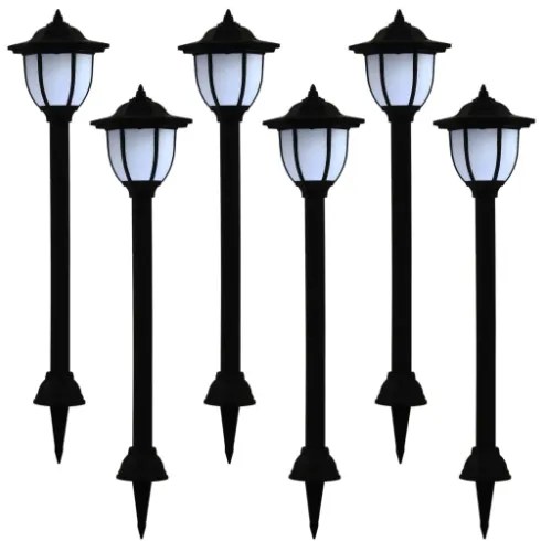 Lampade Solari da Esterni 6 pz a LED Nero