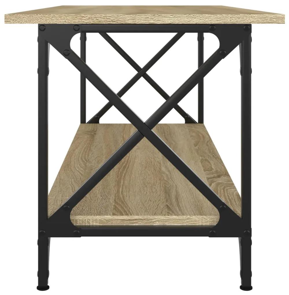 Tavolino rovere sonoma 100x45x45 cm legno multistrato e ferro