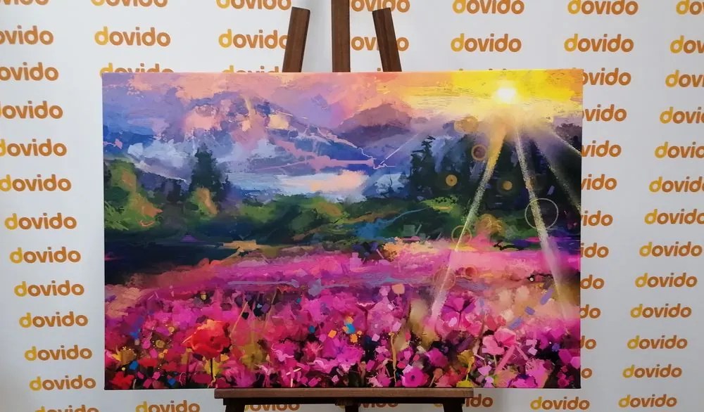 Quadro su tela – Dipinto a olio paesaggistico colorato
