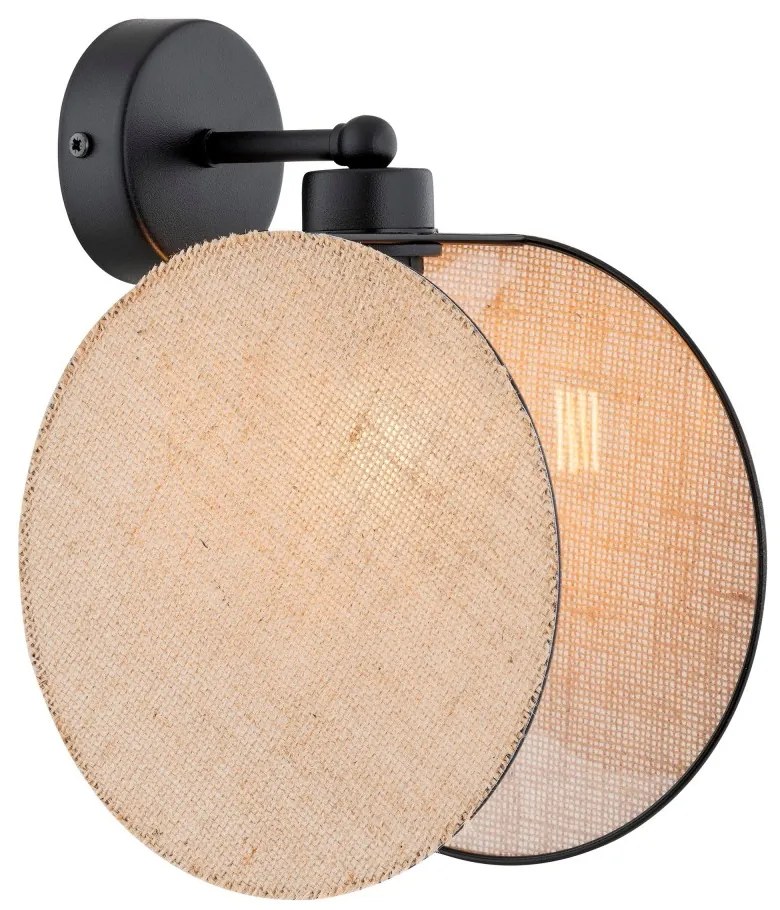 Applique da Parete in Acciaio e Tessuto MOTIF K1 E27 Colore del corpo Rattan