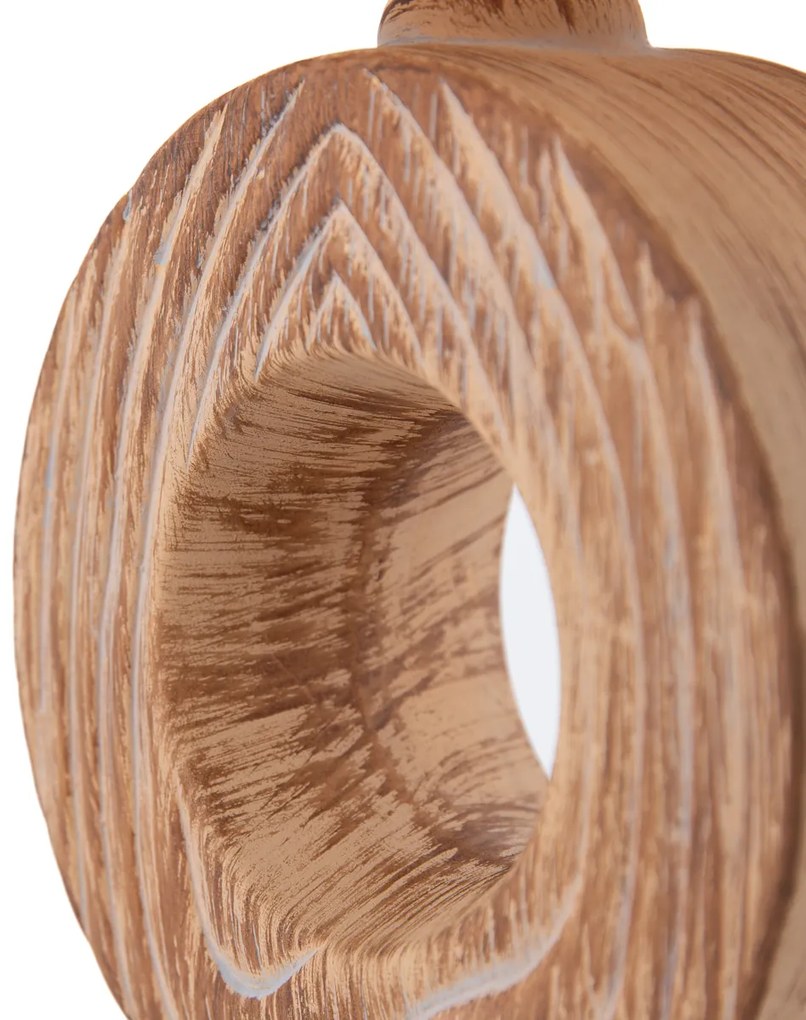 Lampada da tavolo moderna con stampa in legno e paralume beige - Meau