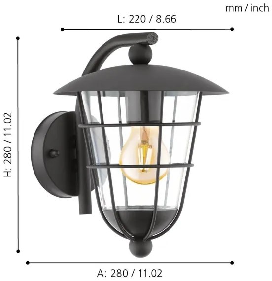 Eglo 94841 - Lampada LED da esterno PULFERO 1xE27/8,5W/230V
