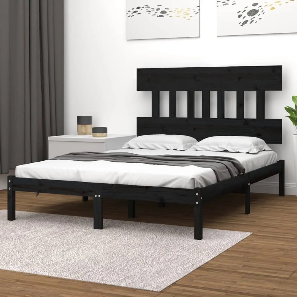 Giroletto Nero İn Legno Massello 140x190 Cm /