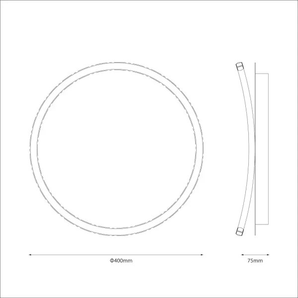 Plafoniera LED CALI, 30 W, 230 V, Ø 40 cm, nera