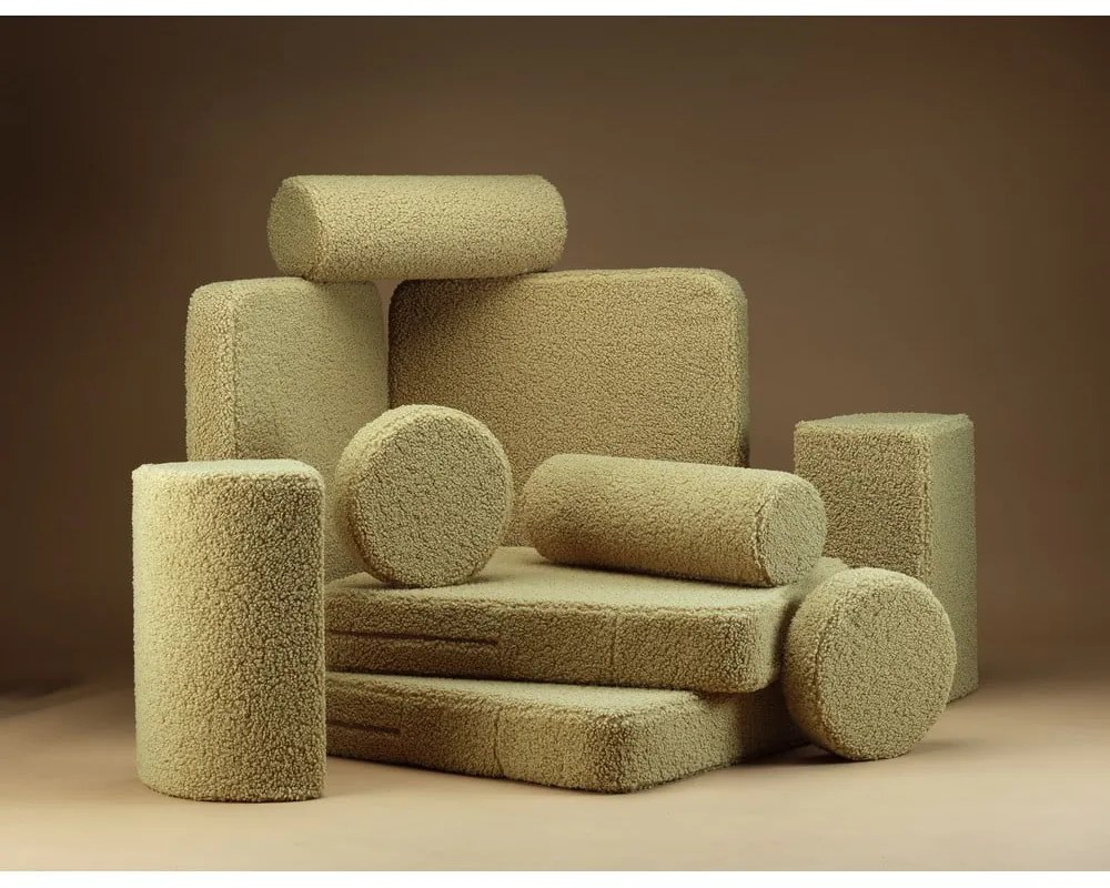 Divano per bambini verde con rivestimento in bouclé 132 cm Settee – Wigiwama