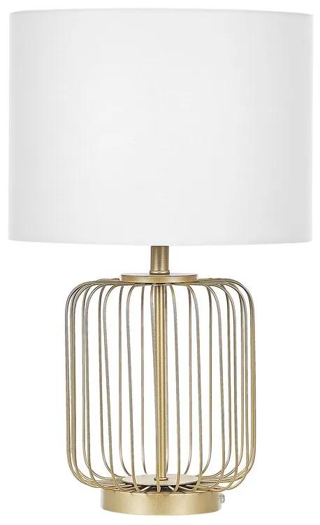 Lampada da tavolo in acciaio bianco e oro 58 cm THOUET Beliani
