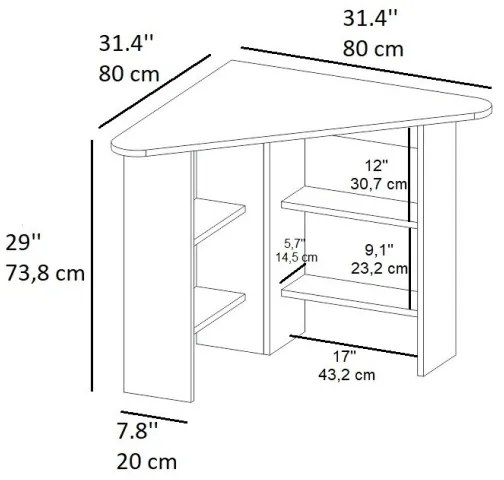 Tavolo da lavoro CORNER 73,8x80 cm antracite