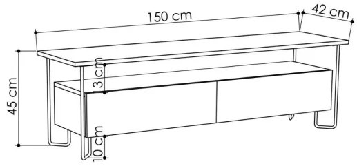 Mobile TV Da Terra 150 Cm A 2 Ante Cornea Tortora