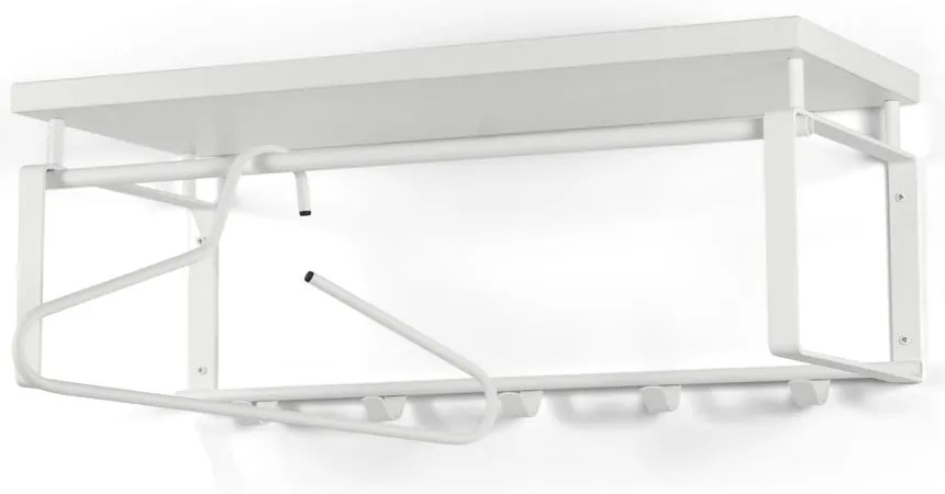 Attaccapanni da parete bianco in metallo con scaffale 70 cm Rex – Spinder Design
