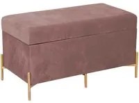 Panca contenitore velluto rosa antico cm78x40h45