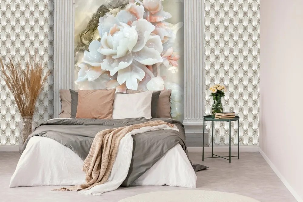 Carta da parati – Fiori di lusso tra colonne