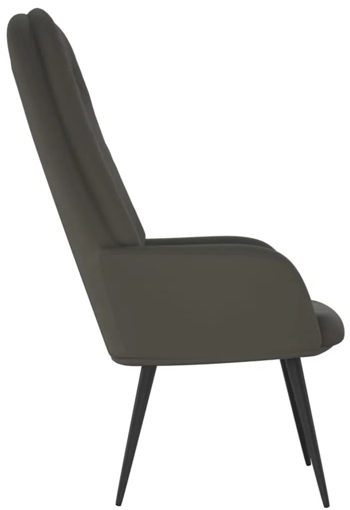 Sedia relax grigio scuro in velluto